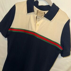 Gucci Navy and Cream Polo Dress